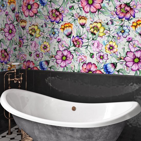 550x550-17709.jpg Unyqoos® Zelfklevend waterdicht behang met vintage bloemenmotief voor diverse ruimtes