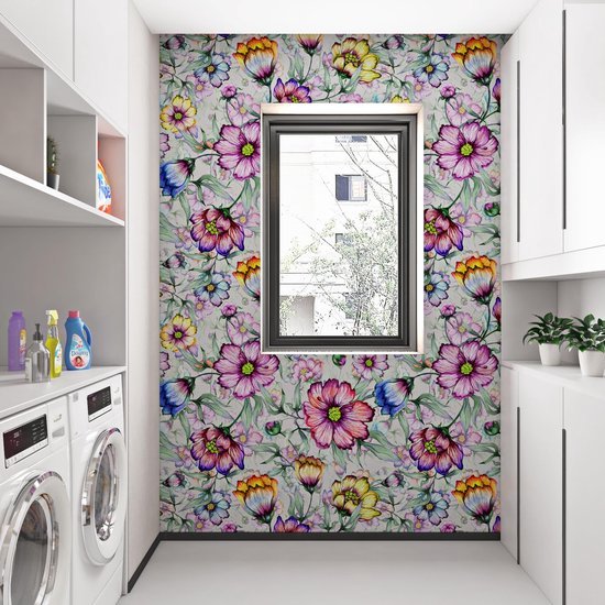 550x550-17710.jpg Unyqoos® Zelfklevend waterdicht behang met vintage bloemenmotief voor diverse ruimtes