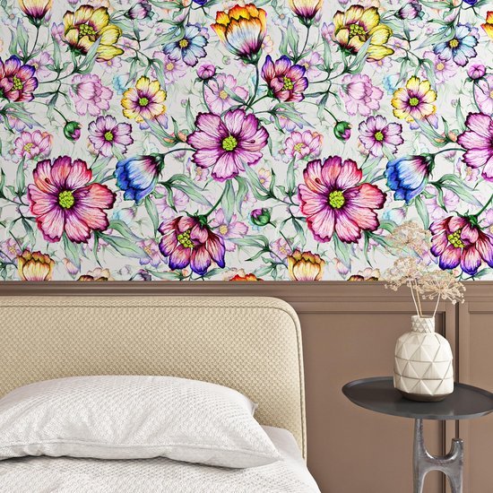 550x550-17711.jpg Unyqoos® Zelfklevend waterdicht behang met vintage bloemenmotief voor diverse ruimtes
