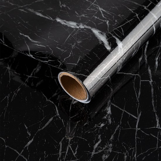 Unyqoos® 40 cm x 3 m Zelfklevend Zwart Wit Marmer Behang voor Meubels en Interieurprojecten