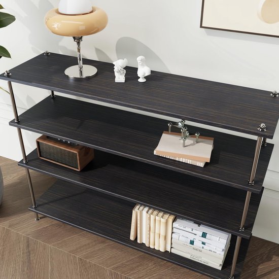 Unyqoos® Zelfklevende Zwart Gouden Houtlook Folie voor Meubels en Wanden 30cm x 200cm