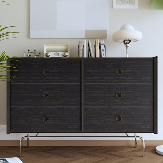 Unyqoos® Zelfklevende Zwart Gouden Houtlook Folie voor Meubels en Wanden 30cm x 200cm