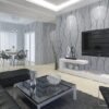 Unyqoos® Modern grijs vliesbehang met 3D reliëf en boomstrepen voor interieurdecoratie
