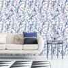 550x550-17789.jpg Unyqoos® Vintage blauw bloemenbehang voor stijlvolle woon- en slaapkamerdecoratie