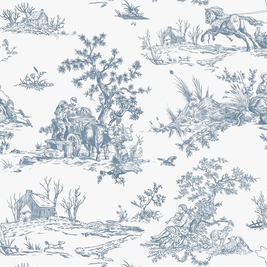 550x550-17804.jpg Unyqoos® Zelfklevend blauw-wit bloemenbehang voor woonkamer en keuken muren