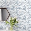 550x550-17806.jpg Unyqoos® Zelfklevend blauw-wit bloemenbehang voor woonkamer en keuken muren