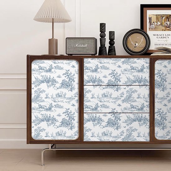550x550-17807.jpg Unyqoos® Zelfklevend blauw-wit bloemenbehang voor woonkamer en keuken muren