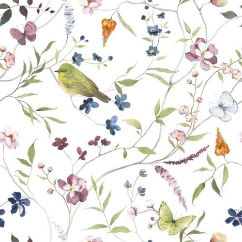 550x550-17864.jpg Unyqoos® Zelfklevend bloemen- en vogelbehang voor kleurrijke interieurdecoratie