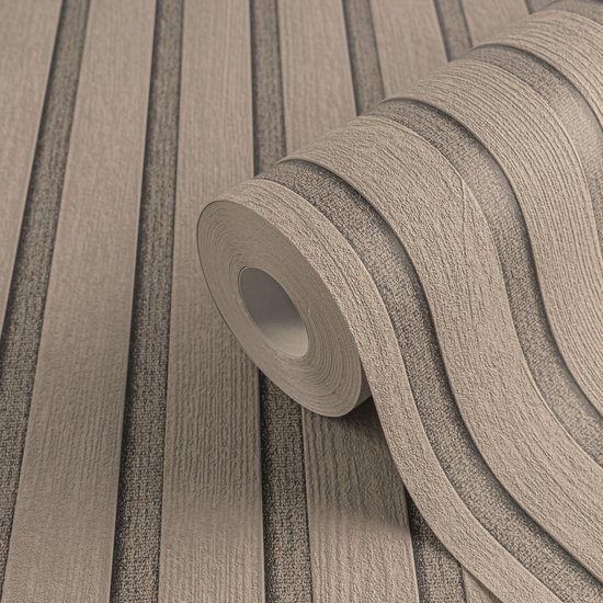 550x550-17885.jpg Unyqoos® Modern vliesbehang met houtlook en wandpaneelmotief in diverse kleuren, beige-bruin-girjs