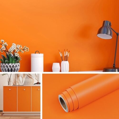 550x550-17917.jpg Unyqoos® Zelfklevende oranje matte folie voor muren en meubels, 40CMx5M