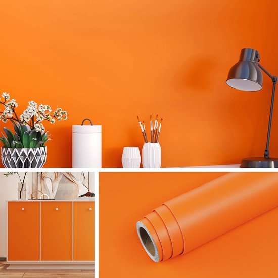 550x550-17917.jpg Unyqoos® Zelfklevende oranje matte folie voor muren en meubels, 40CMx5M