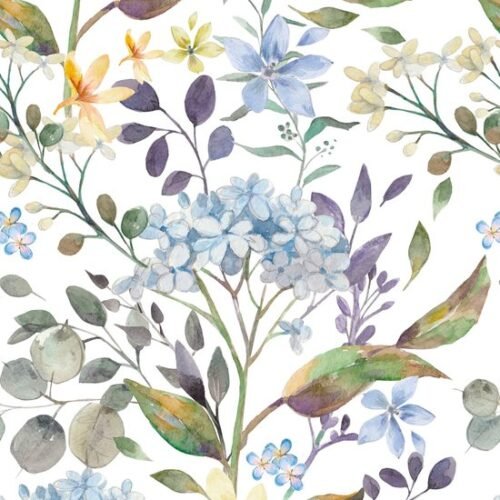 550x550-17929.jpg Unyqoos® Waterdicht vintage bloemenbehang met blauwe tropische bladeren voor elke ruimte