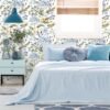 550x550-17934.jpg Unyqoos® Waterdicht vintage bloemenbehang met blauwe tropische bladeren voor elke ruimte