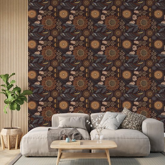 Unyqoos® Zelfklevende Retro Bloemen Meubelfolie voor Woondecoratie - 44 cm x 3 m