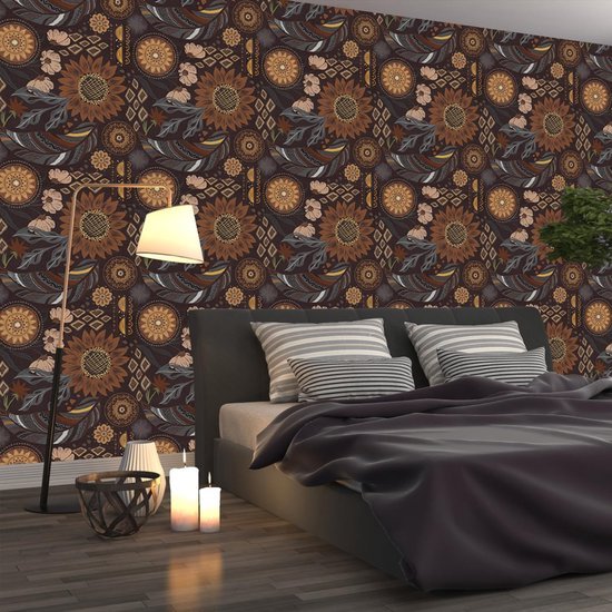 Unyqoos® Zelfklevende Retro Bloemen Meubelfolie voor Woondecoratie - 44 cm x 3 m