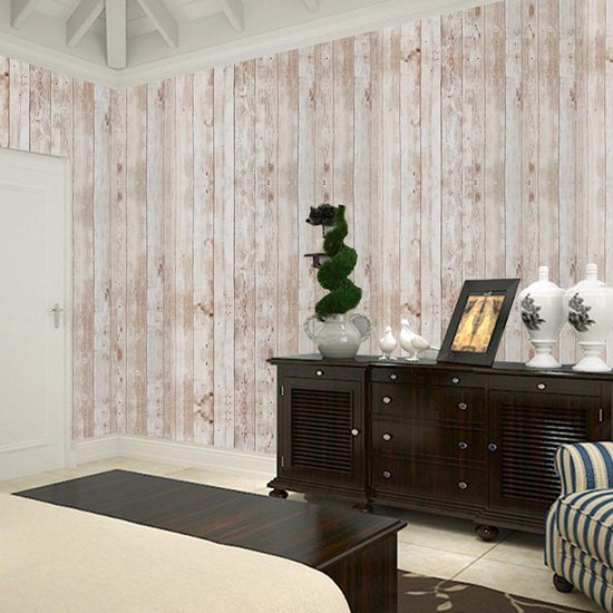 Unyqoos® Decoratief Zelfklevend Houtlook Behang voor Muren en Meubels, 45 x 500 cm