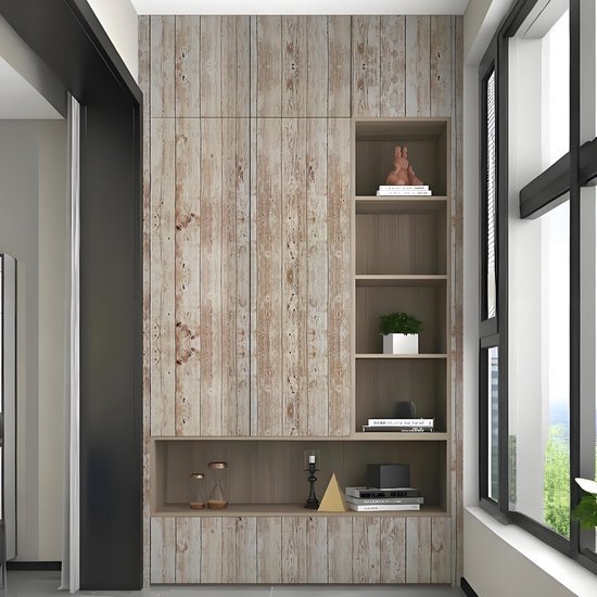Unyqoos® Decoratief Zelfklevend Houtlook Behang voor Muren en Meubels, 45 x 500 cm