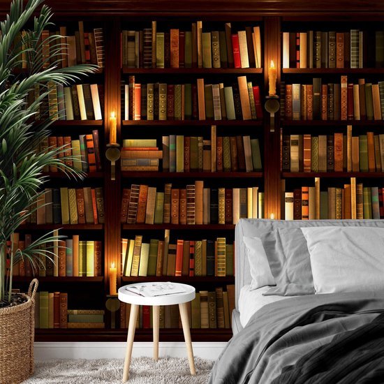 550x550-17958.jpg Unyqoos® Modern vliesfotobehang met bibliotheekmotief voor woonkamer of slaapkamer