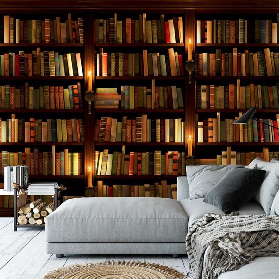 550x550-17964.jpg Unyqoos® Modern vliesfotobehang met bibliotheekmotief voor woonkamer of slaapkamer