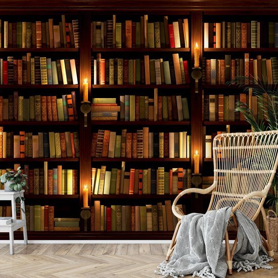 550x550-17966.jpg Unyqoos® Modern vliesfotobehang met bibliotheekmotief voor woonkamer of slaapkamer