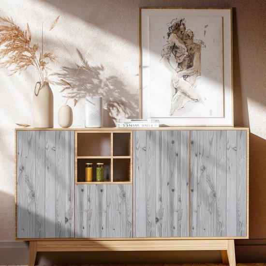 Unyqoos® Zelfklevende Grijze Houtnerf Meubelfolie voor Rustieke Interieurdecoratie, 40 x 3 m