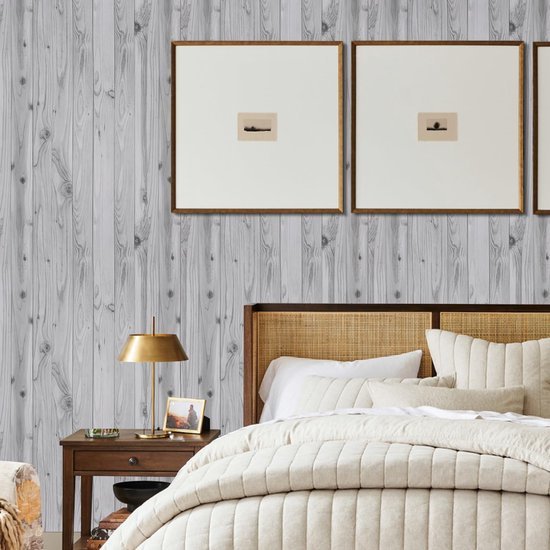 Unyqoos® Zelfklevende Grijze Houtnerf Meubelfolie voor Rustieke Interieurdecoratie, 40 x 3 m