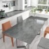 Unyqoos® Zelfklevende Waterdichte Vinylfolie met Donkergrijs Marmer- en Granietpatroon voor Interieurdecoratie