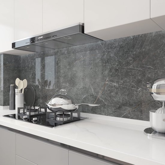 Unyqoos® Zelfklevende Waterdichte Vinylfolie met Donkergrijs Marmer- en Granietpatroon voor Interieurdecoratie