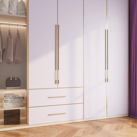 Unyqoos® Folie voor meubels in zachte lila tint met zelfklevende functie voor veelzijdig gebruik