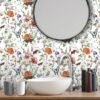 550x550-18127.jpg Unyqoos® Zelfklevend bloemenbehang met kleurrijke vlinders voor kinderkamer en woonkamer