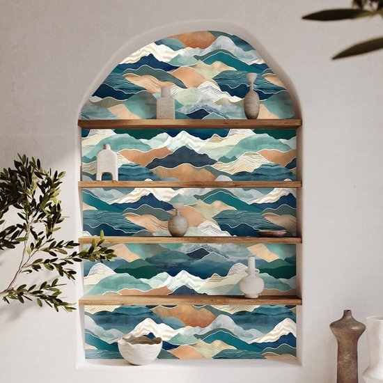 Unyqoos® Decoratieve zelfklevende vinyl behangrol met abstract golfpatroon