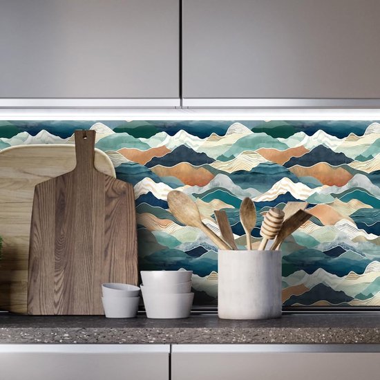 Unyqoos® Decoratieve zelfklevende vinyl behangrol met abstract golfpatroon