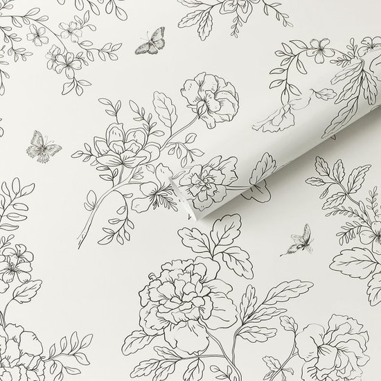 Unyqoos® Decoratieve zelfklevende bloemenbehangfolie voor meubels en muren 44 cm x 10 m