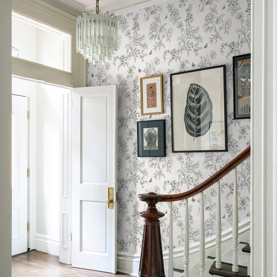 Unyqoos® Decoratieve zelfklevende bloemenbehangfolie voor meubels en muren 44 cm x 10 m