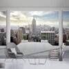 Unyqoos® Groot vliesfotobehang met New York balkon voor moderne woonkamer decoratie