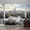 Unyqoos® Groot vliesfotobehang met New York balkon voor moderne woonkamer decoratie