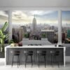 Unyqoos® Groot vliesfotobehang met New York balkon voor moderne woonkamer decoratie