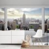 Unyqoos® Groot vliesfotobehang met New York balkon voor moderne woonkamer decoratie