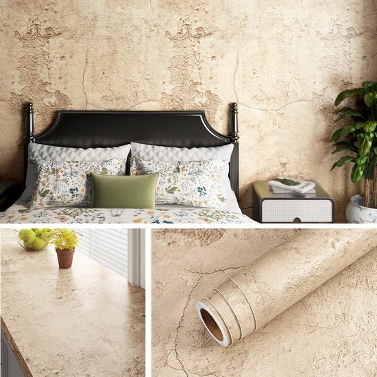 550x550-18195.jpg Unyqoos® Waterdichte zelfklevende behangfolie in Sahara beige voor diverse ruimtes 40cm 500 cm