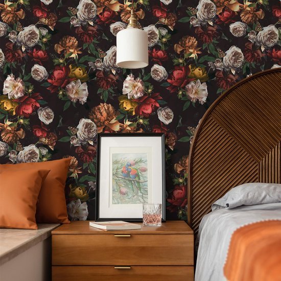 550x550-18207.jpg Unyqoos® Zelfklevend bloemenbehang met vintage bloemmotief voor elke kamer