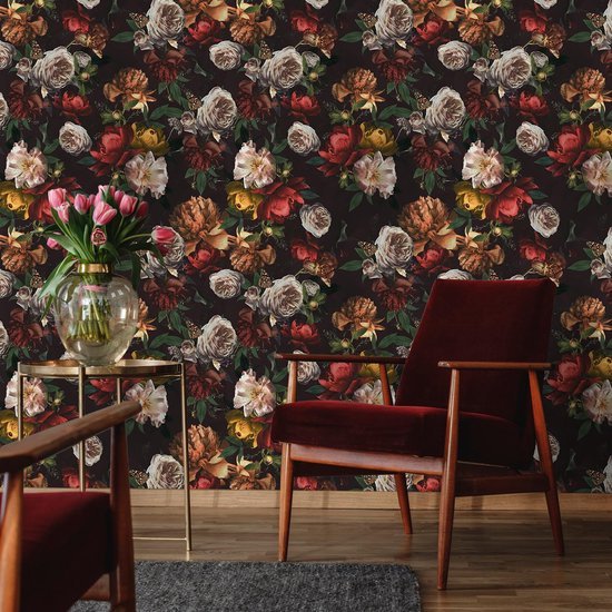 550x550-18210.jpg Unyqoos® Zelfklevend bloemenbehang met vintage bloemmotief voor elke kamer