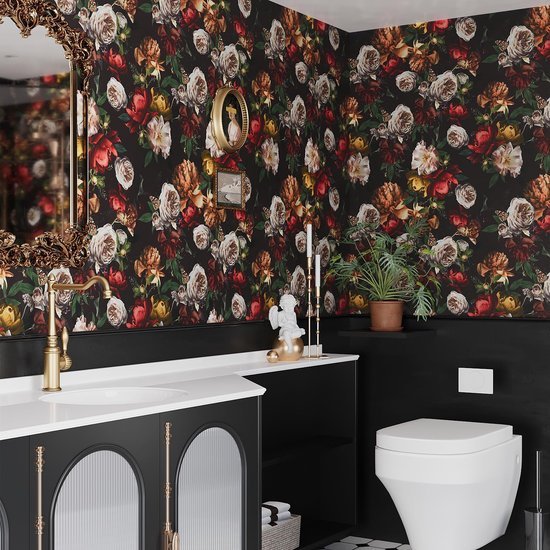 550x550-18212.jpg Unyqoos® Zelfklevend bloemenbehang met vintage bloemmotief voor elke kamer