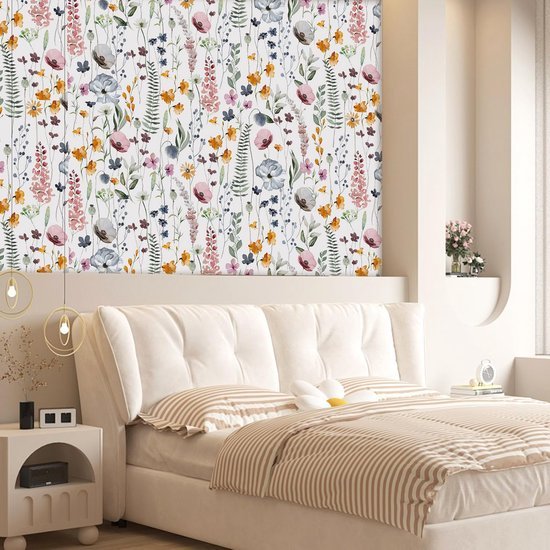 550x550-18221.jpg Unyqoos® Zelfklevend aquarel bloemenbehang voor sfeervolle muurdecoratie in huis