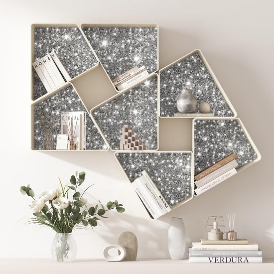 550x550-18228.jpg Unyqoos® Zelfklevende zilverkleurige glitterfolie voor veelzijdige interieurdecoratie