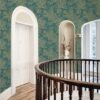 550x550-18238.jpg Unyqoos® Waterdicht zelfklevend bloemenbehang in goud en blauw voor diverse oppervlakken