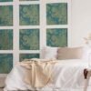 550x550-18241.jpg Unyqoos® Waterdicht zelfklevend bloemenbehang in goud en blauw voor diverse oppervlakken