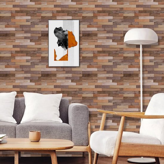 Unyqoos® Zelfklevend Bruin Houtlook Behang voor Meubelrenovatie en Interieurdecoratie (44 x 300 cm)