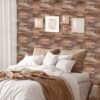 Unyqoos® Zelfklevend Bruin Houtlook Behang voor Meubelrenovatie en Interieurdecoratie (44 x 300 cm)
