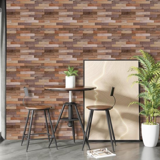 Unyqoos® Zelfklevend Bruin Houtlook Behang voor Meubelrenovatie en Interieurdecoratie (44 x 300 cm)