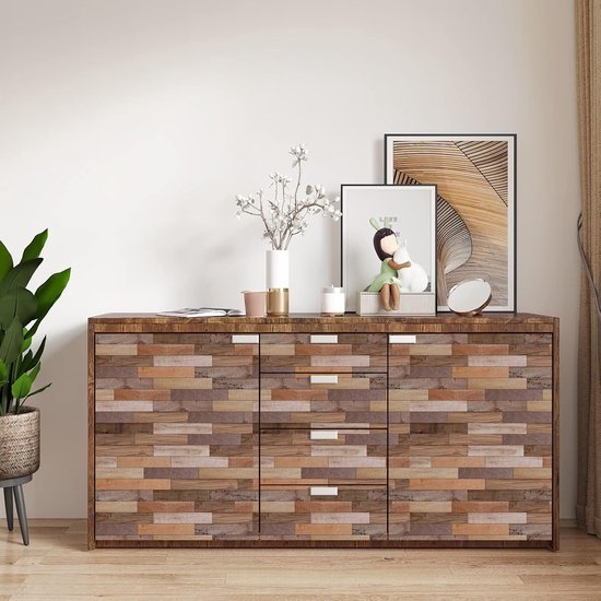 Unyqoos® Zelfklevend Bruin Houtlook Behang voor Meubelrenovatie en Interieurdecoratie (44 x 300 cm)